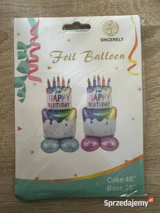 OGROMNY BALON FOLIOWY TORT URODZINOWY STOJĄCY Będzin