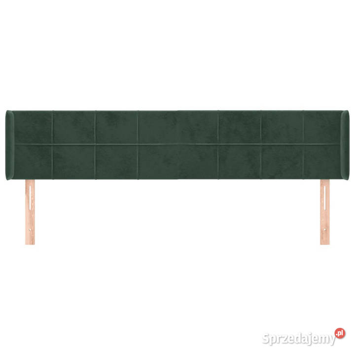 Zagłówek uszak ciemnozielony 163x16x7888 aksamit Warszawa