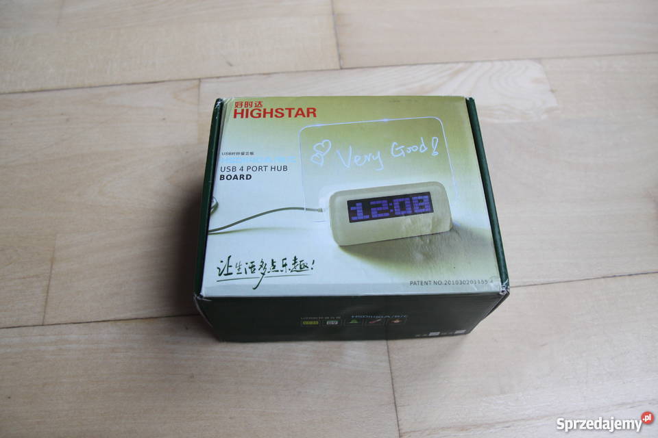 LED zegar na szafkę podświetlany napis na biały Luboń