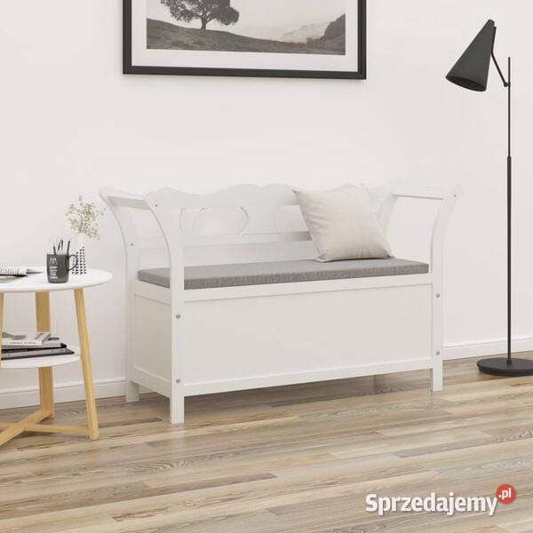 vidaXL Ławka biała 107x45x755 lite drewno Warszawa