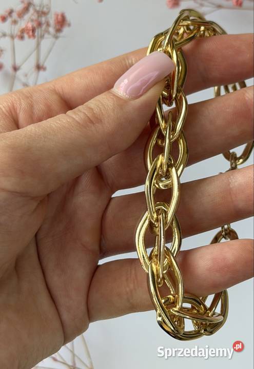 Złota gruba bransoletka łańcuch chunky vintage Biżuteria Wrocław