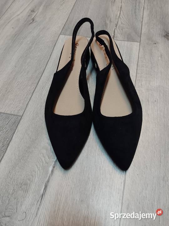 40 Czarne niskie czółenka baleriny wieczorowe z Kraków