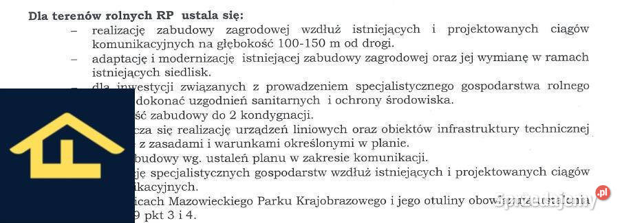 Działka w Chrośnie gmina Kołbiel mazowieckie Chrosna