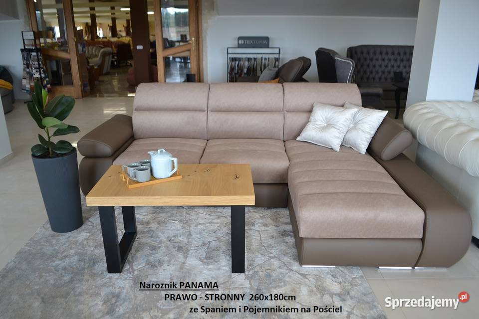 Nowy Narożnik PANAMA 180x260cm ze Spaniem- WYPRZEDAŻ -34% = Producenta