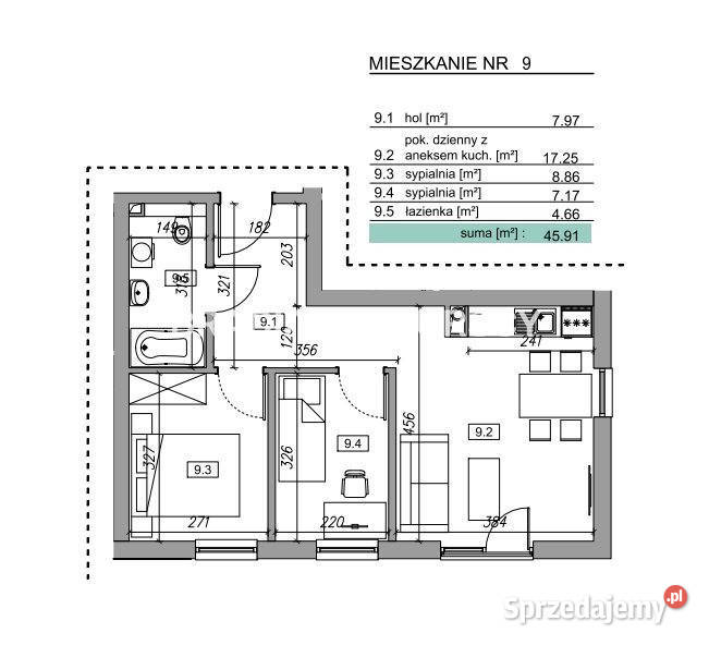 Mieszkanie sprzedam Myślenice 4545 metrów 3