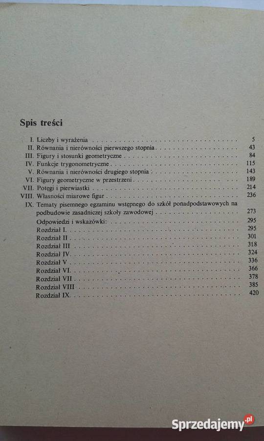 Matematyka Zadania maturalne i egzaminacyjne