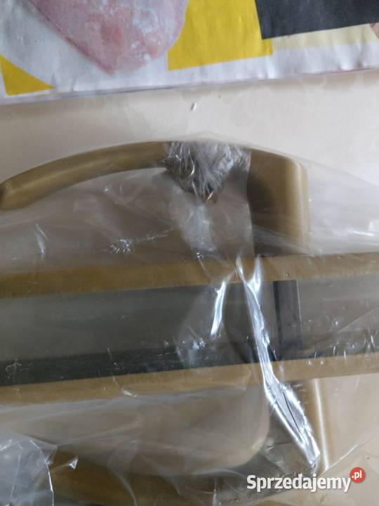 Klamka z długim szyldem 90 mm złota na wkładkę Ciechocinek