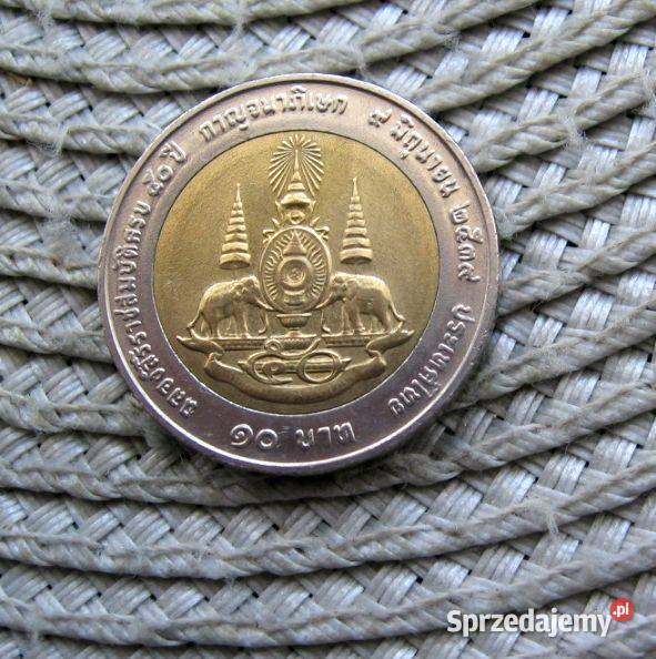 Tajlandia 10 Baht 1996r 50 Lecie Panowania Ramy Kalisz