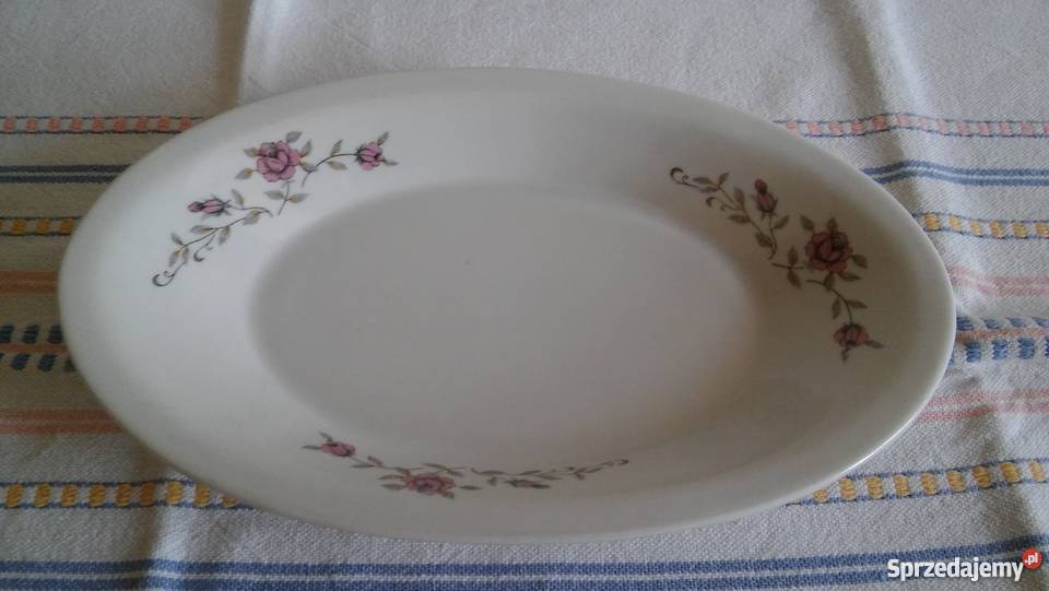 talerz patera porcelanowy półmisek kwiatowy wzór Gdańsk