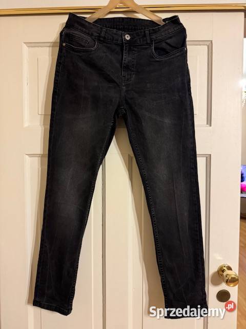 Jeansy męskie SM czarne Carry bawełna ze Odzież codzienna