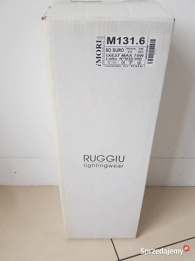 Lampa wisząca WRZECIONO biały mat MURANO GLASS Lampy wiszące Warszawa