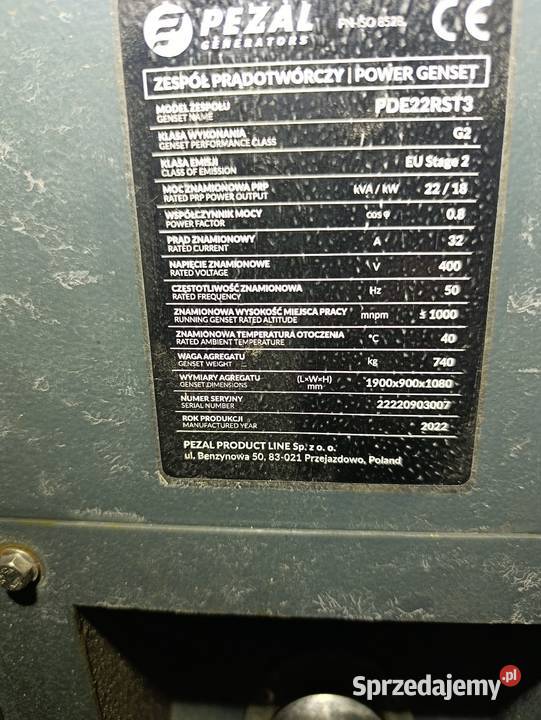 Sprzedam Agregat prądotwórczy 18kW 22kVA Przasnysz