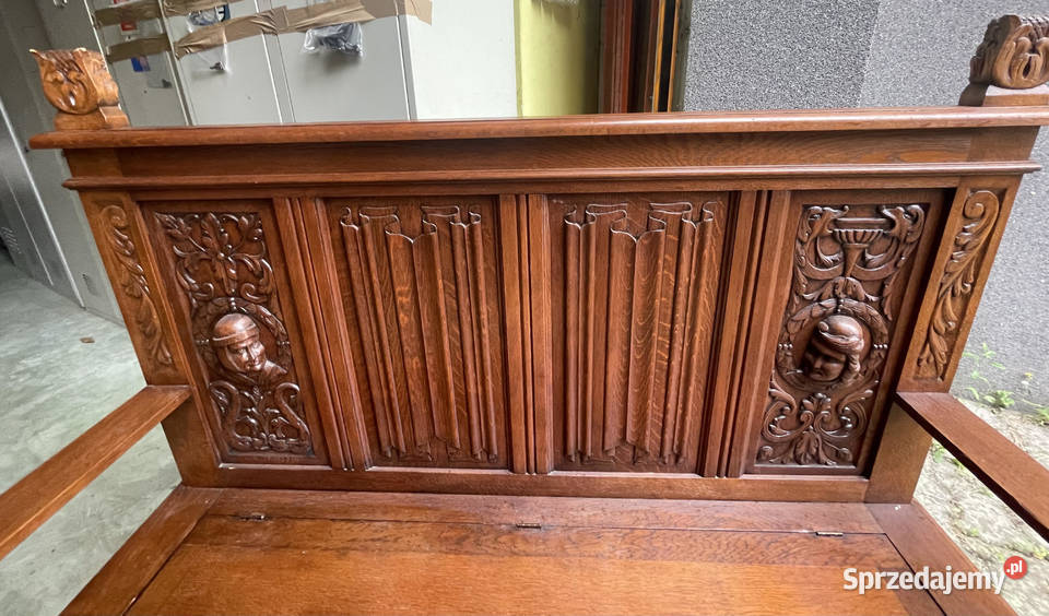 Ława gdańska neorenesans lite drewno ręcznie sprzedam