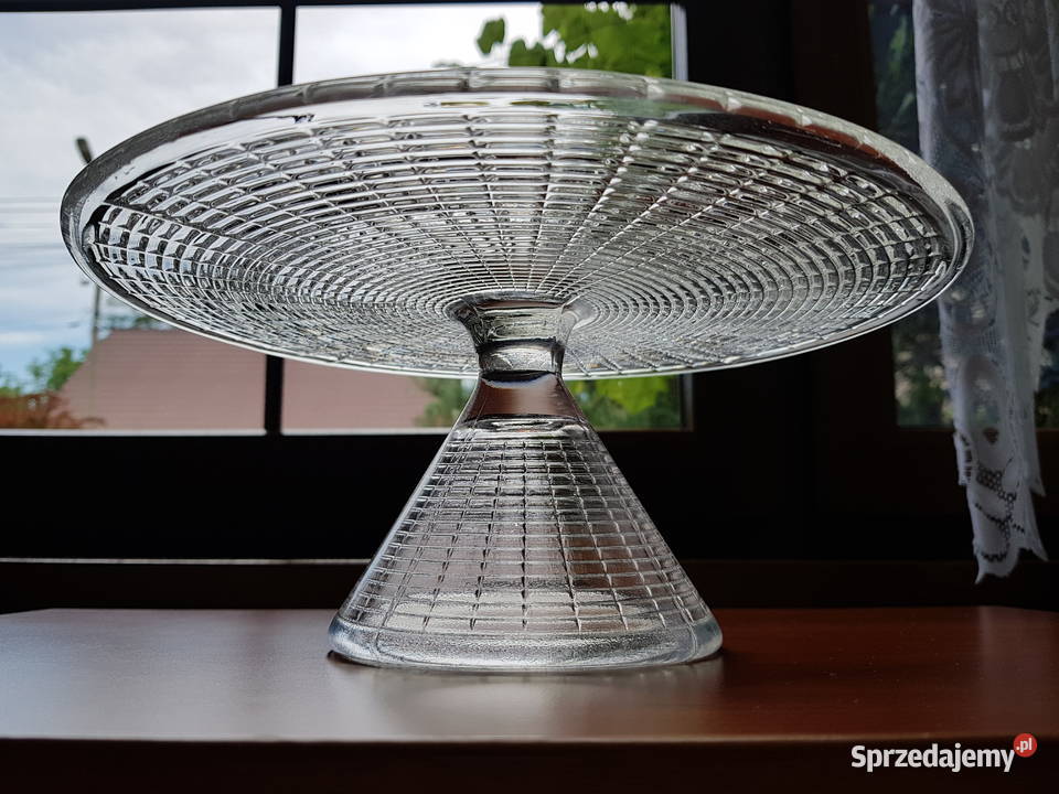 Patera tortownica kat H221 Hortensja szkło PRL Dąbrowa Górnicza