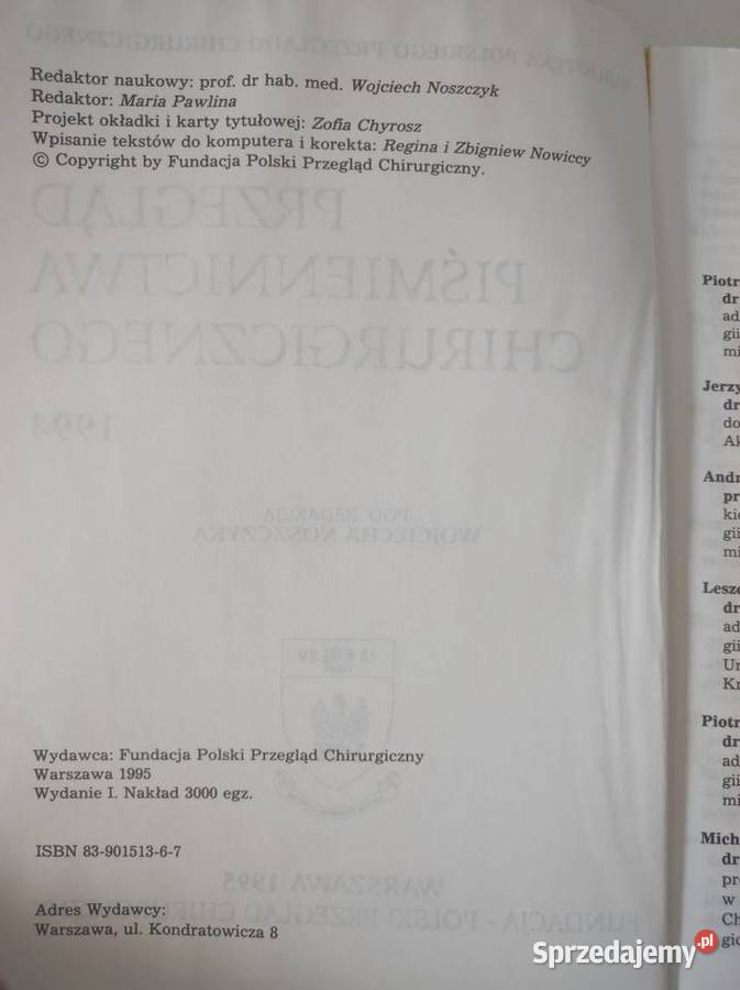 Przegląd Piśmiennictwa Chirurgicznego 1994 Kielce