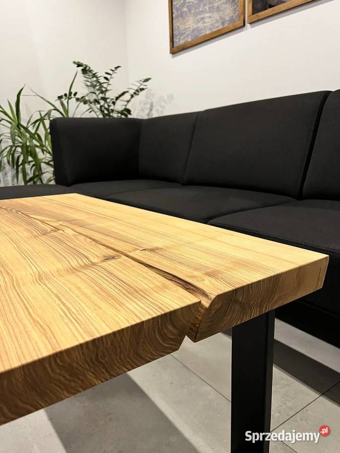 Stół stolik kawowy ława loft jesion lite drewno 100cm Osielsko