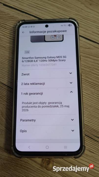 Samsung Galaxy M35 na gwarancji do 25052026