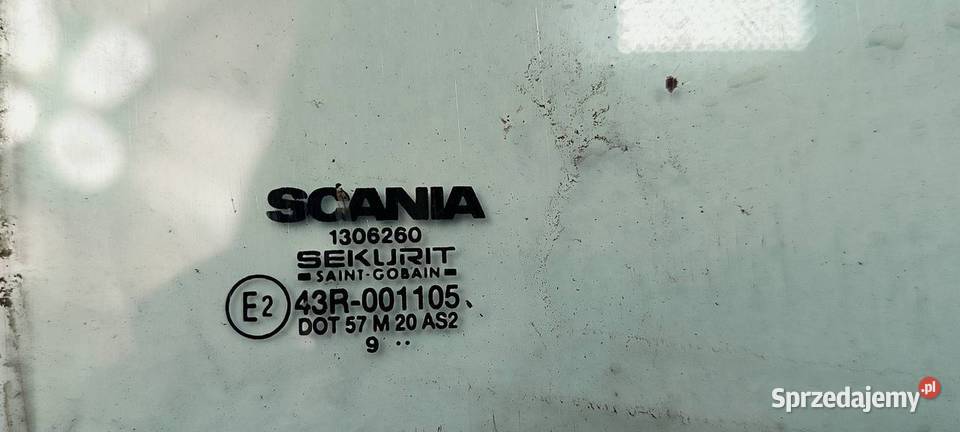 SZYBA DRZWI LEWY PRZÓD SCANIA R 124 Lipno