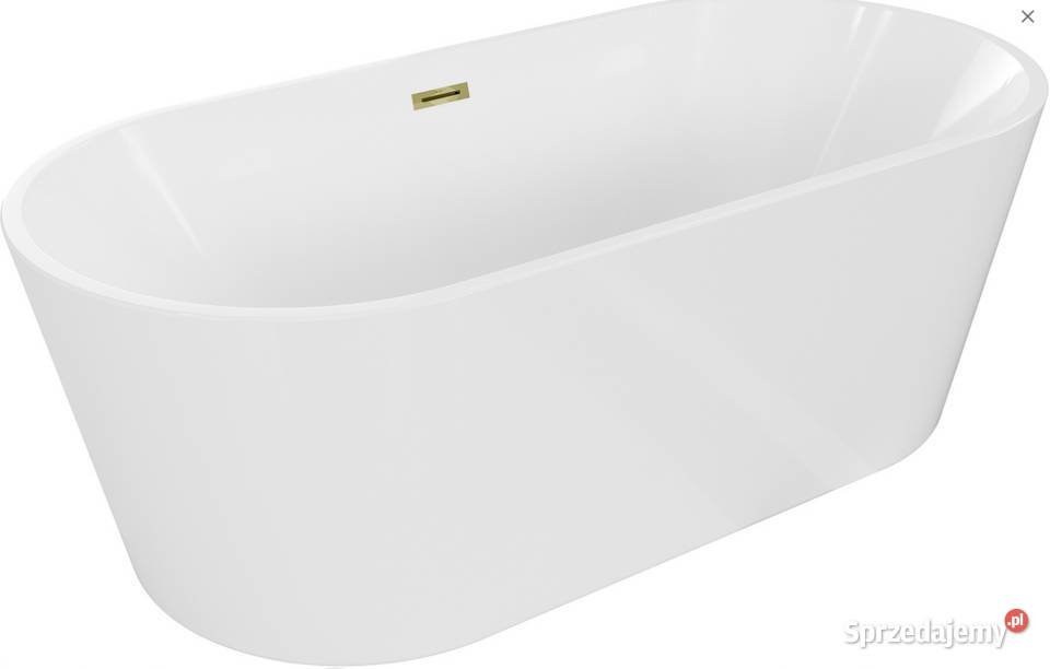 WANNA WOLNOSTOJĄCA BIAŁA 180x80 syfon ZŁOTY Choroszcz