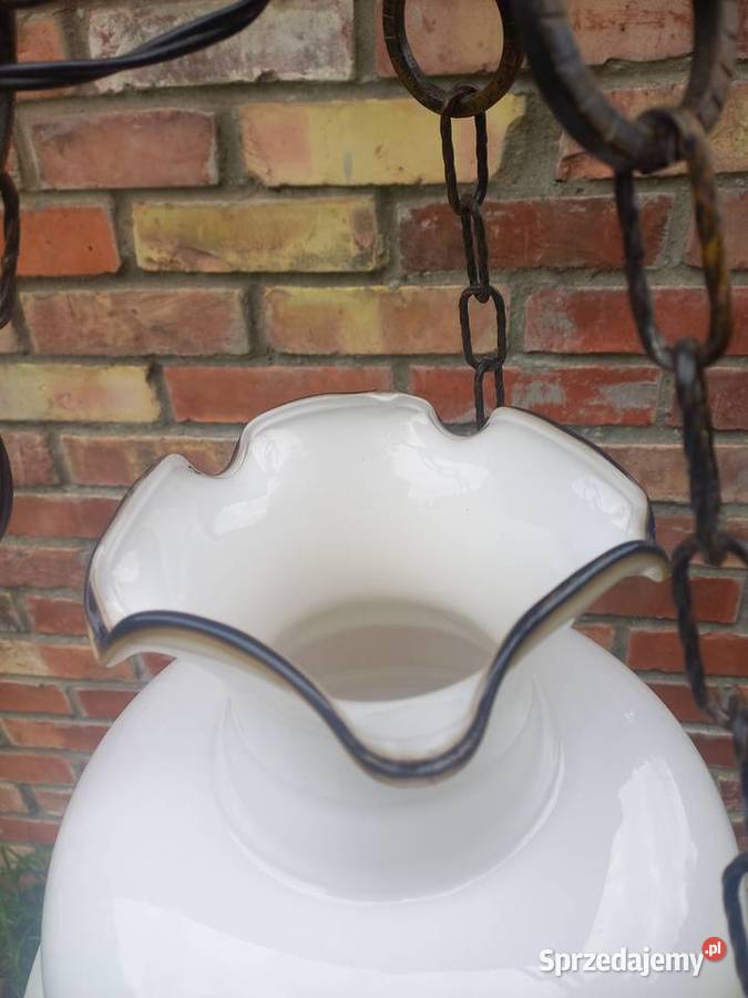 Żyrandol metalowy ze szklanym kloszem Lampa Gawroniec