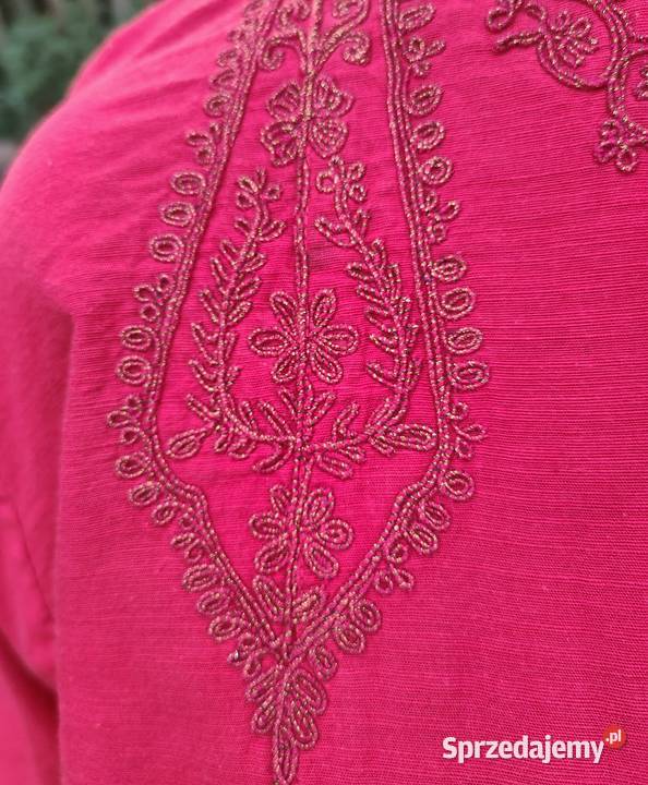 Czerwony komplet Salwar Kurti 2XL 3XL Haft zachodniopomorskie