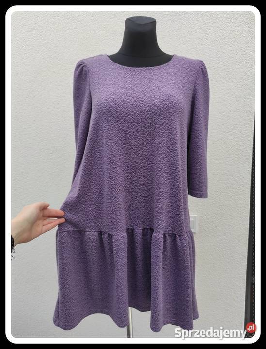 Sukienka fioletowa z falbanką 42 XL Płock
