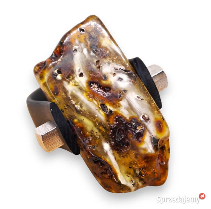 Pierścionek z bursztynu BURSZTYN polerowany Pierścionki Warszawa