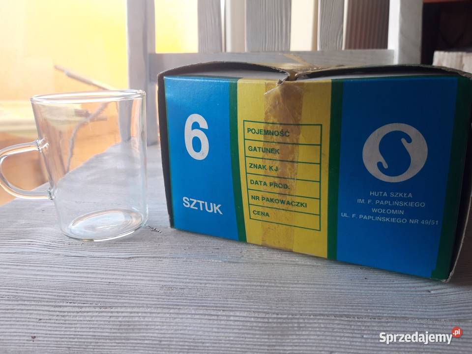 Szklanki żaroodporne Huta Szkła Paplińskiego Bielsko-Biała