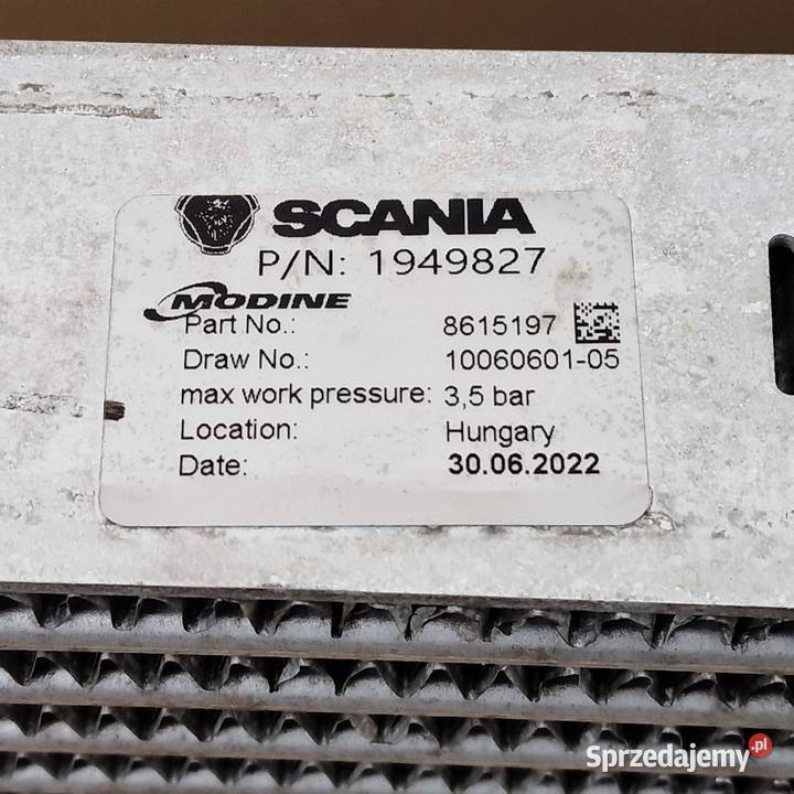 SCANIA R XPI CHŁODNICA POWIETRZA INTERCOOLER ciężarowe lubuskie