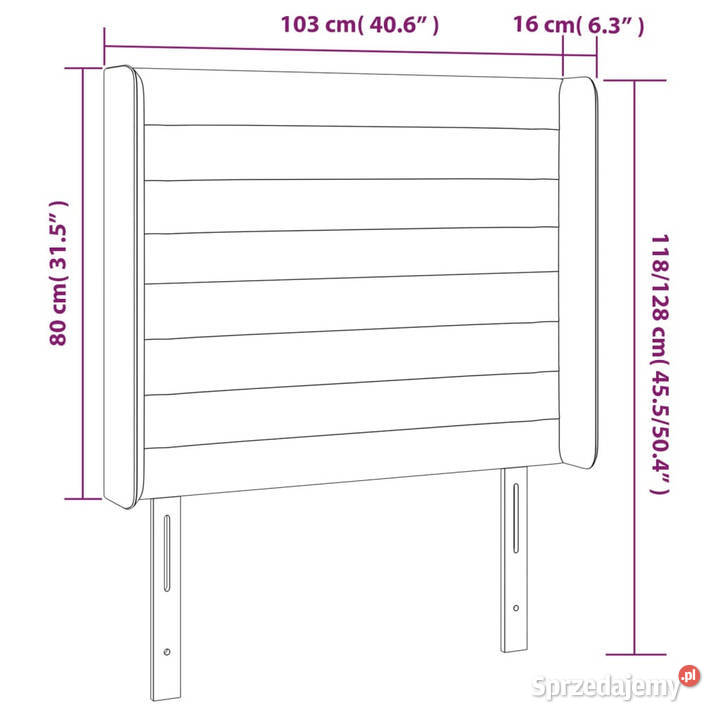 Zagłówek do łóżka z LED czarny 103x16x118128 Warszawa