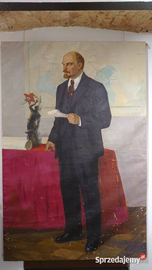 Duże płótno socrealizm Lenin sprzedam