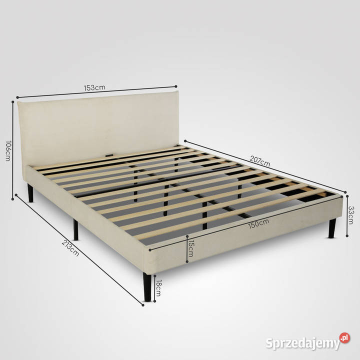 Łóżko tapicerowane 140cm Rogozino