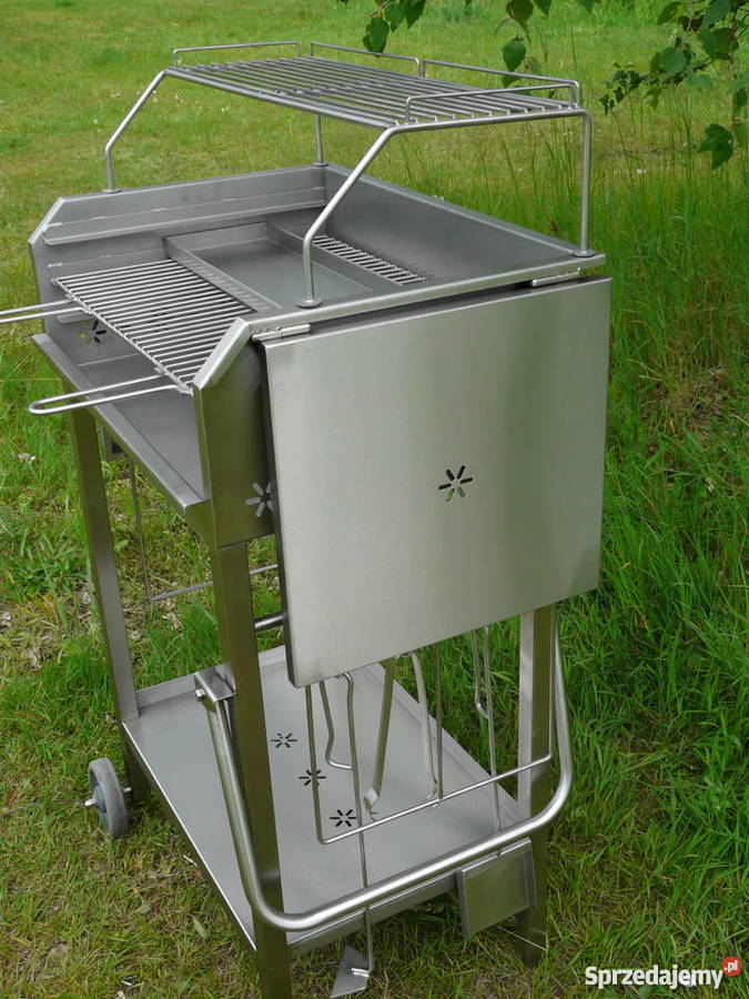 Grill nierdzewny prostokątny 600 x 400 z dwiema