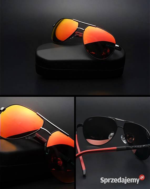 OKULARY PRZECIWSŁONECZNE POLARYZACYJNE ORANGERED Antyrefleks  Okulary śląskie Mysłowice