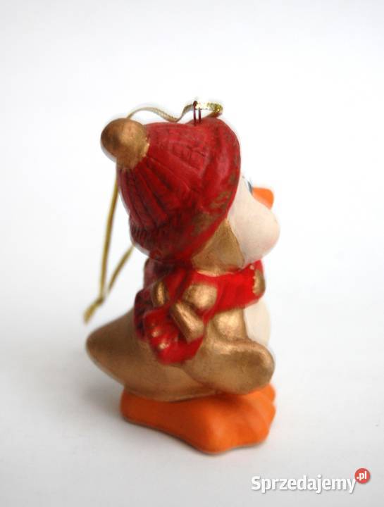 Złota kaczuszka ceramiczna figurka zawieszka wielokolorowy Lublin