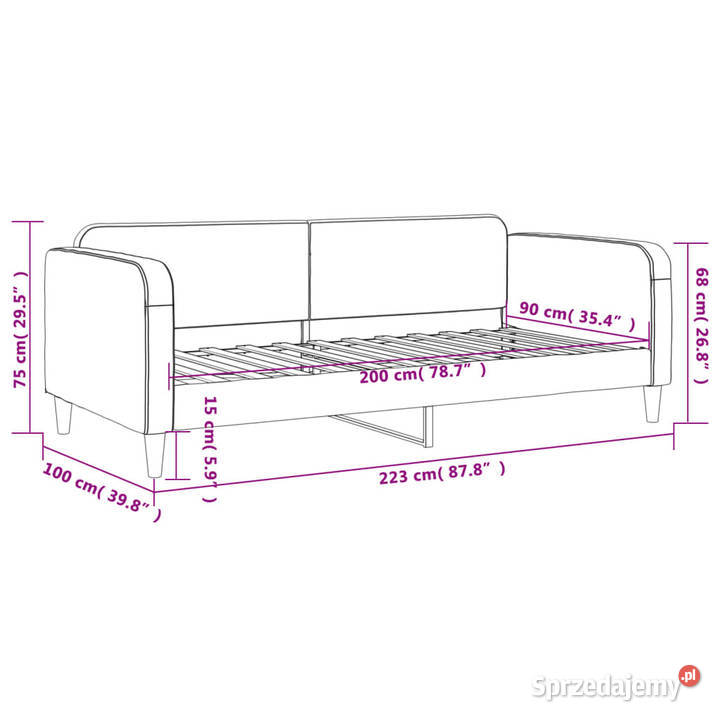 Sofa z funkcją spania kolor taupe obita tkaniną Łóżka Warszawa sprzedam