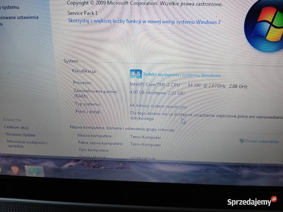 Laptop do nauki zdalneji3 4wątki4gb ram250gb Intel Core i3 Leszno