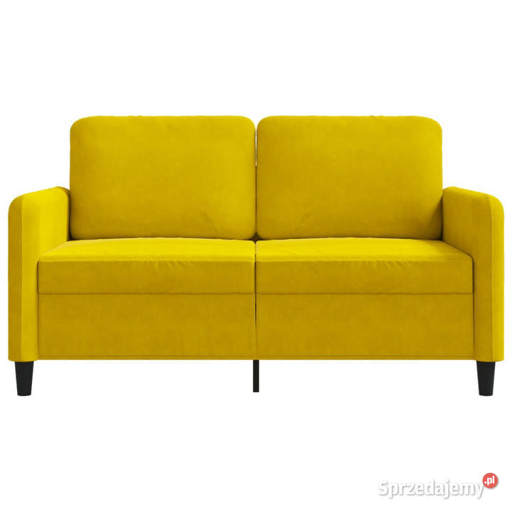 Sofa 2osobowa żółta 120 tapicerowana aksamitem