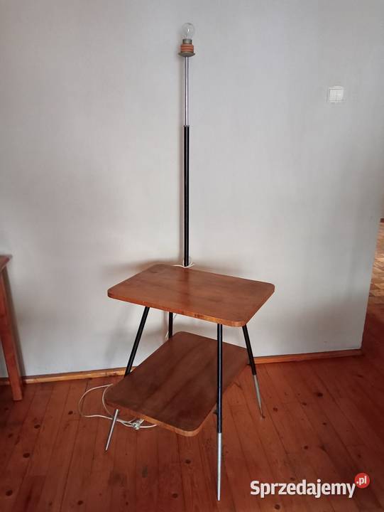 Stolik Vintage z lampą Lata 60 oryginał