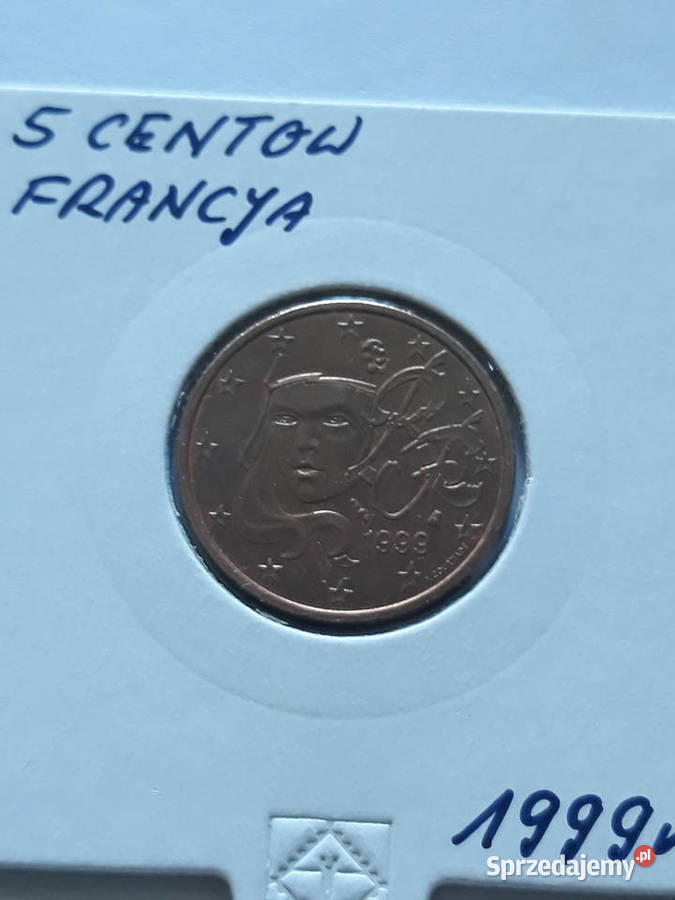 5 Eurocentów Francja 1999 r Numizmatyka wielkopolskie Konin sprzedam