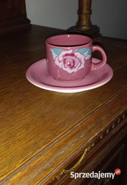Filiżankę porcelanowa ze spodkiem Schumann różowy Filiżanki i spodki Poznań
