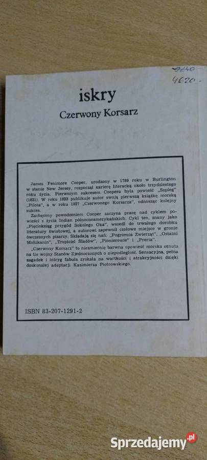 Czerwony Korsarz James Fenimore Gooper ISBN 8320712912 Lublin