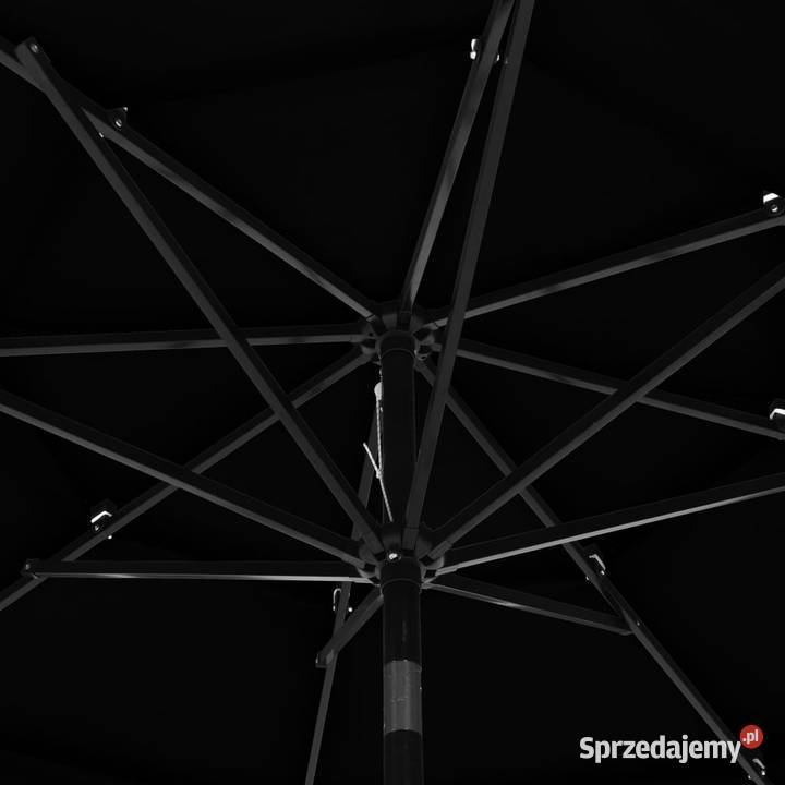 3poziomowy parasol na aluminiowym słupku czarny Warszawa