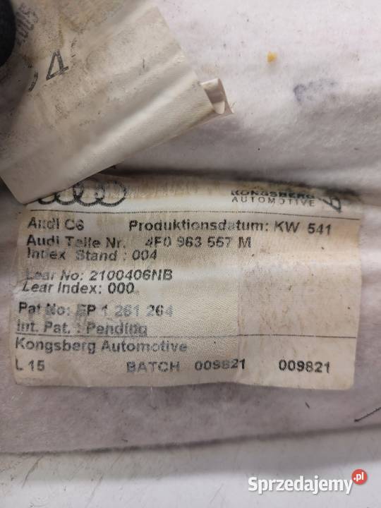 MATA GRZEWCZA FOTELA GÓRA AUDI A6 C6 4F0963557M Przystajń