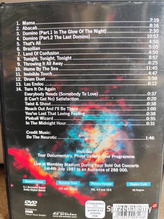 DVD Genesis Live at Wembley 1987 r Stargard sprzedam