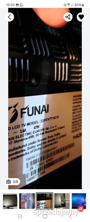 Telewizor Funai 22 cale z DVD i dekoderem DVBT Gliwice