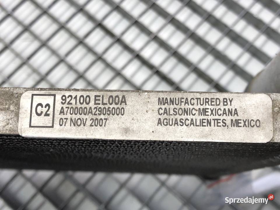 CHŁODNICA KLIMATYZACJI NISSAN TIIDA 18 124 osobowe Wentylatory chłodnic klimatyzacji