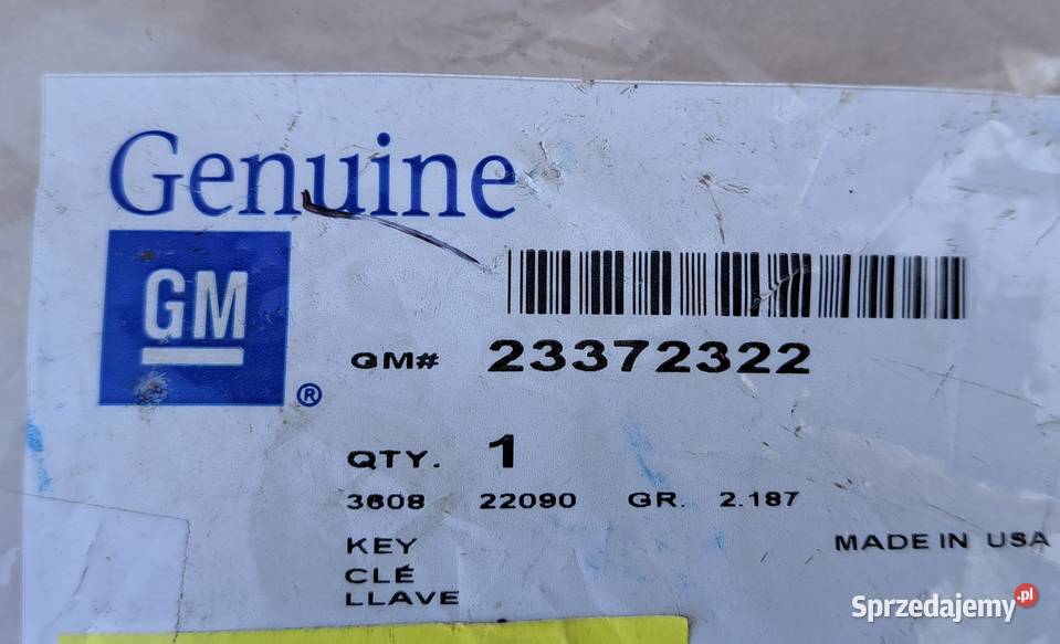 Kluczyk GM 23372322 Transponder Chevrolet osobowe dolnośląskie Mielęcin