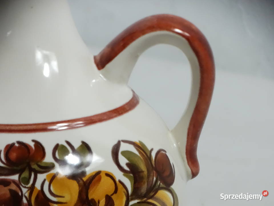 Vintage Ceramiczny Dzbanek Karafka Ręcznie lubelskie Biłgoraj