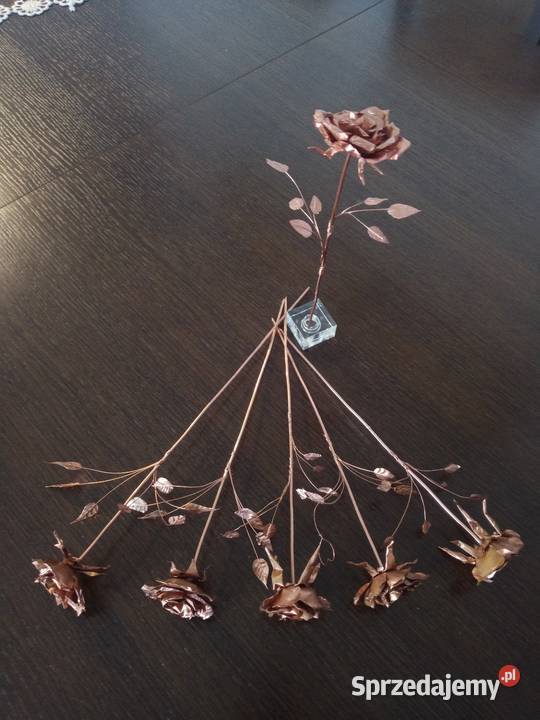 Róże miedziane metaloplasyka Rękodzieło śląskie Rybnik